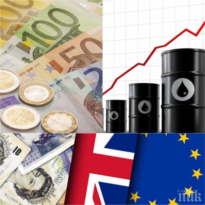 Първите жертви на Брекзит - петролът и еврото поевтиняват ударно