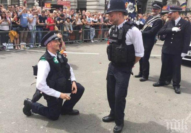 На Острова! Полицаи, сгодили се по време на гей парад, яко тормозени
