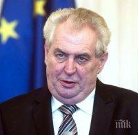 Президентът Земан призова за провеждане на референдум за членството на Чехия в ЕС и НАТО