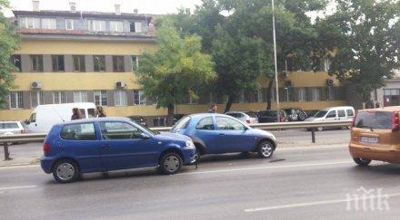 млад мъж развя оживен пловдивски булевард снимка