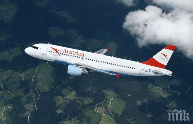 Австрийските авиолинии отменят 300 полета заради липса на пилоти