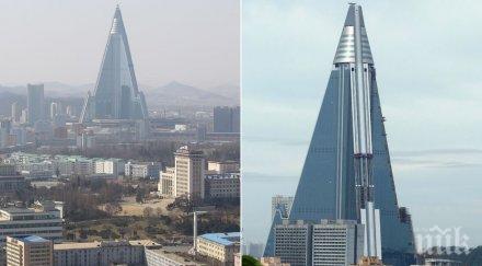 санкциите пхенян вдига етажни небостъргачи