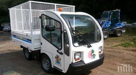 електрически камион чисти парковите алеи софия