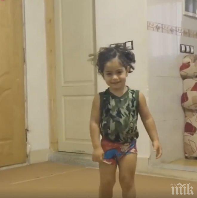 Уникално! Малко момиче тренира като олимпийски шампион (ВИДЕО)