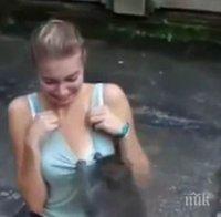 БЕЗСРАМНИ! Вижте как маймуни разсъбличат туристки (ВИДЕО)