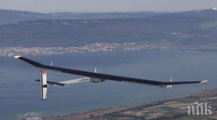 слънчевият самолет прелети средиземно море юли