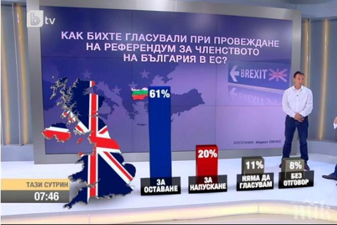 61% от българите биха гласували за оставането ни в ЕС на евентуален референдум