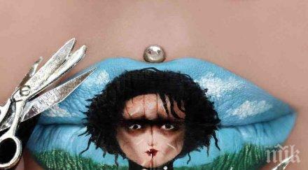 австралийка превръща устните произведения изкуството яки снимки