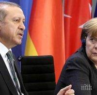 Меркел подкрепи Ердоган