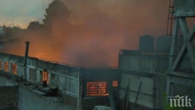 Щорм подпали строителното депо край Хасково, две пожарни гасят