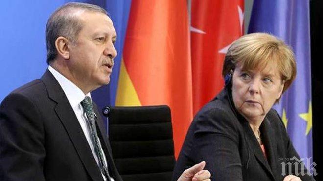 Меркел подкрепи Ердоган