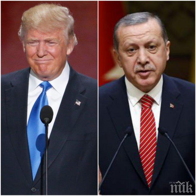 Тръмп похвали Ердоган за справянето с преврата