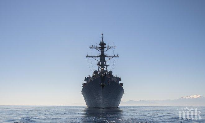 Идва ли заплаха!? Боен кораб на САЩ влезе в Черно море на път за Одеса