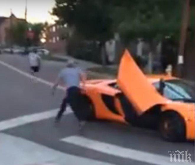 СЕИР! Скейтбордист размаза Макларън за 1 милион (ВИДЕО)