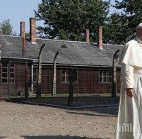 Папа Франциск се разходи сам из „Аушвиц“