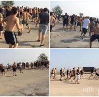 ЕКСКЛУЗИВНО ВИДЕО! Вижте зверското меле между пловдивски ултраси на магистрала 