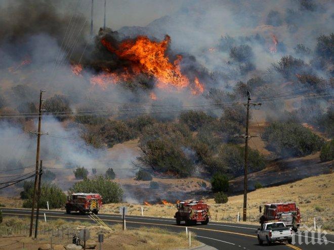 Пожар вилнее между селата Рудник и Изворище, засегнати са хиляди декари