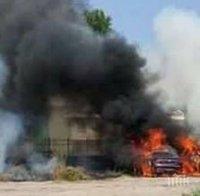 Огнен ад в Сарафово! Огромен пожар погълна колите на паркинга до плажа (СНИМКИ/ВИДЕО)