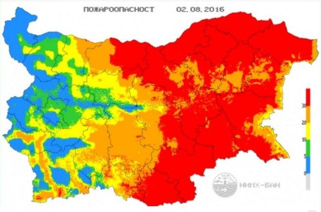 Внимание! Червен индекс за пожароопасна жега утре