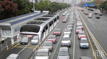 китайците тестват автобуса бъдещето снимки видео