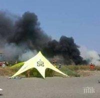 Три пожара вилнеят край Пловдив, два са до магистрала 