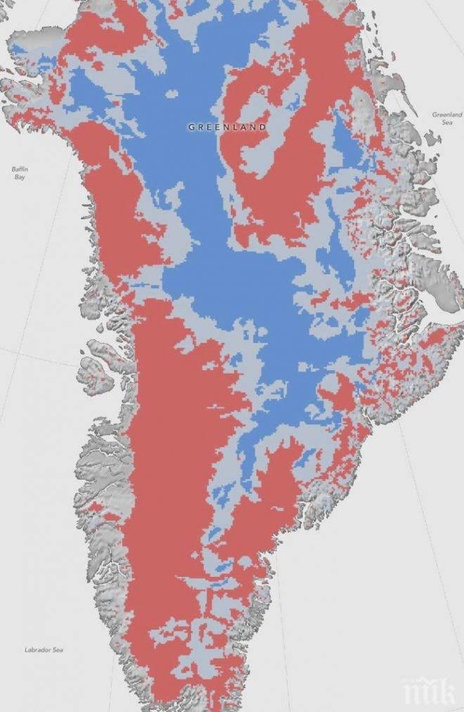 ИДВА АПОКАЛИПСИС: Топенето на ледовете в Гренландия ще повдигне нивото на световните океани със 7 метра!