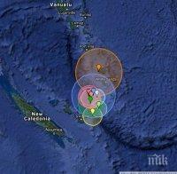 Трус с магнитуд 7,6 удари край Нова Каледония