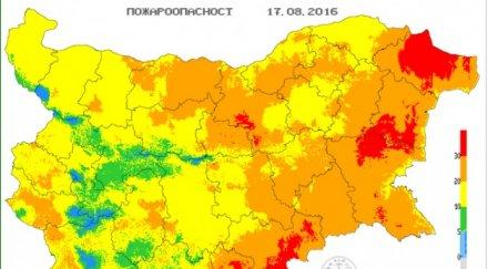 код червено опасност пожари области