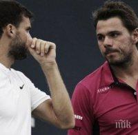 ПЪРВО В ПИК! Удивително! Гришо отвя и Вавринка, продължава да мечтае в Синсинати