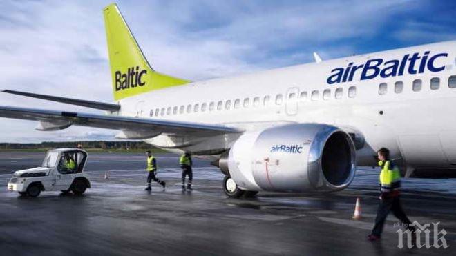 Самолет на „Еър Балтик” кацна принудително в Рига
