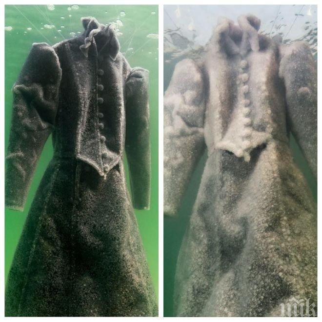 Престояла 2 години в Мъртво море рокля на израелска художничка промени цвета си (СНИМКИ)