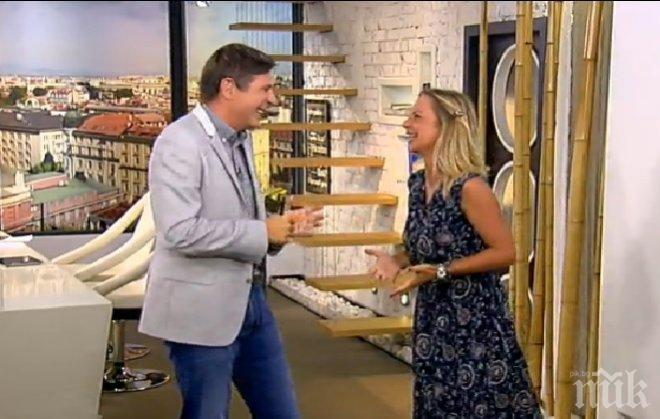 СМЯХ! Виктор Николаев и Нана обърнаха студиото на цирк (СНИМКИ)