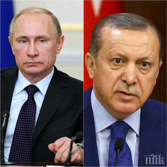 НАПРЕЖЕНИЕ! Путин скръцна на Ердоган: Не удряйте кюрдските отряди