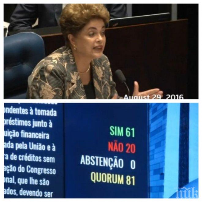 Дилма Русеф обжалва импийчмънта си пред Върховния съд на Бразилия