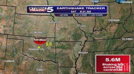 земетресението оклахома разруши сгради усетено шест щата сащ