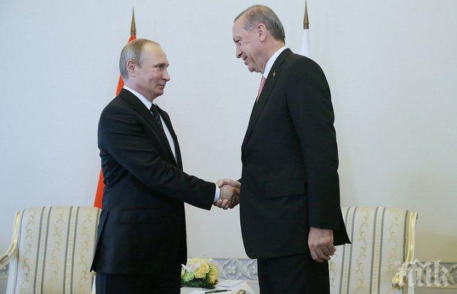 Путин и Ердоган се срещнаха в Китай, обмислят пълно възстановяване на отношенията