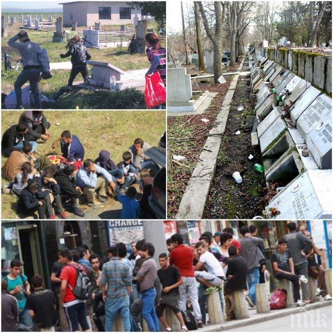 САМО В ПИК! Нов скандал с бежанците - превзеха Централните гробища! Мигранти крадат, чупят и обругават гробове