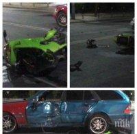 Тежка катастрофа след абсурдна маневра в Пловдив - млад моторист бере душа (СНИМКИ/ВИДЕО)