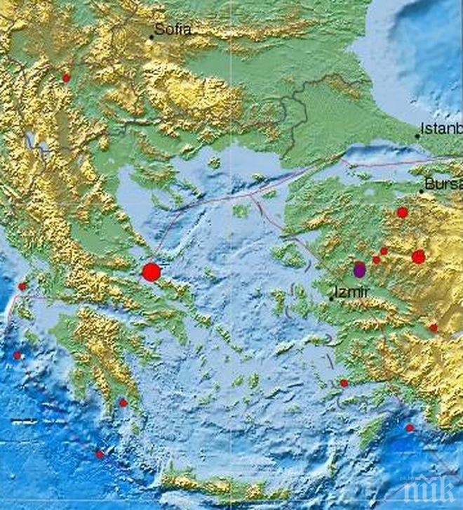 Втори трус в района на Егейско море, този път близо до Измир, Турция