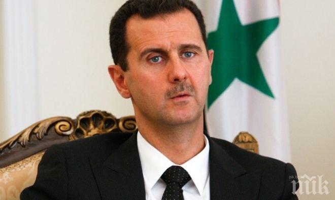 Башар Асад обвини САЩ за провала на примирието в Сирия