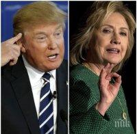 Според социологическите проучвания Доналд Тръмп води Хилари Клинтън с един процент