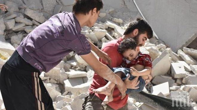 Ужас от войната! 20 деца загинаха при поредните бомбардировки в Алепо