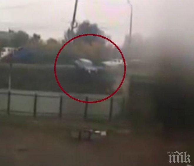 ИНЦИДЕНТ! Лада хвръкна от мост в Русия (ВИДЕО)