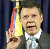 Хуан Мануел Сантос дарява парите от Нобеловата награда на жертвите от конфликта в Колумбия