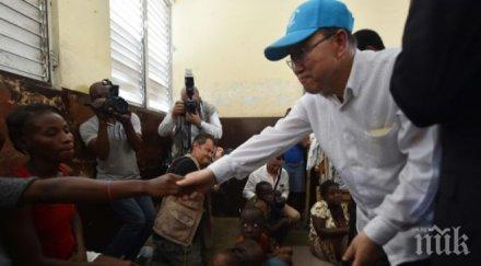 бан мун пристигна хаити види лично трагедията матю