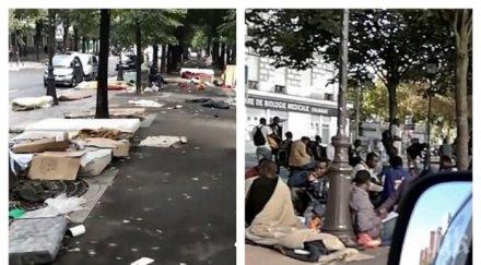 апокалиптична сцена бежанци превръщат париж клоака видео