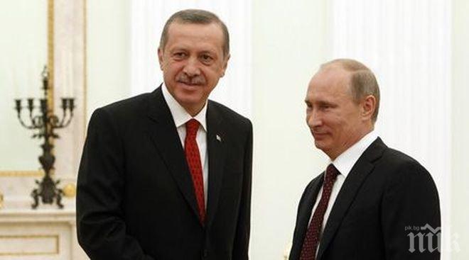 Путин към Ердоган: Трябва отрядите на умерената опозиция в Сирия да се отделят от Джебхат ан Нусра
