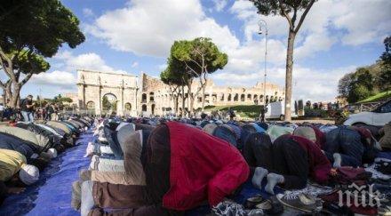 ислям носа папата мюсюлмани протестираха рим искат повече джамии видео