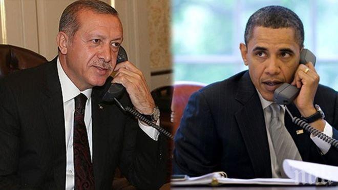 Президентите на САЩ и Турция са обсъдили битката срещу „Ислямска държава“ в телефонен разговор