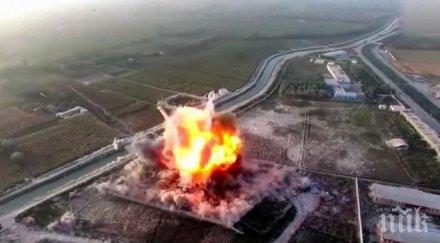 талибани заснеха дрон смъртник взривява участък видео